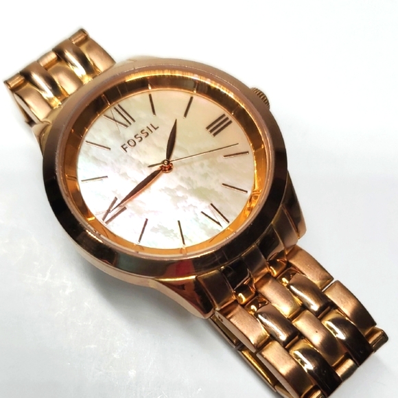 Fossil Watch BQ1756 Rose Gold Wristband Mother of Pearl - Picture 1 of 16